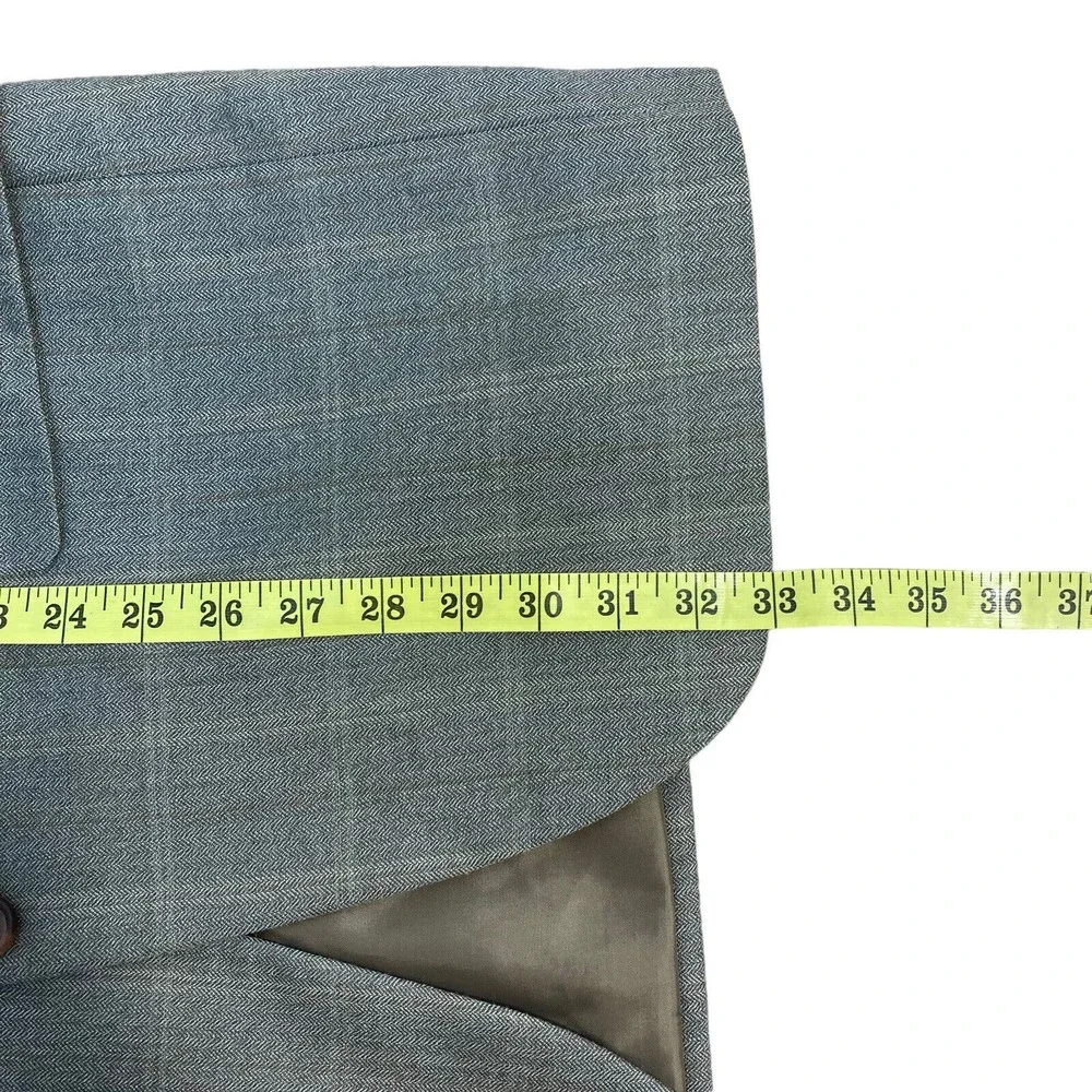 Lauren Ralph Lauren Mens 40L Sport Blazer Jacket Wool/Silk Blend Check Brown